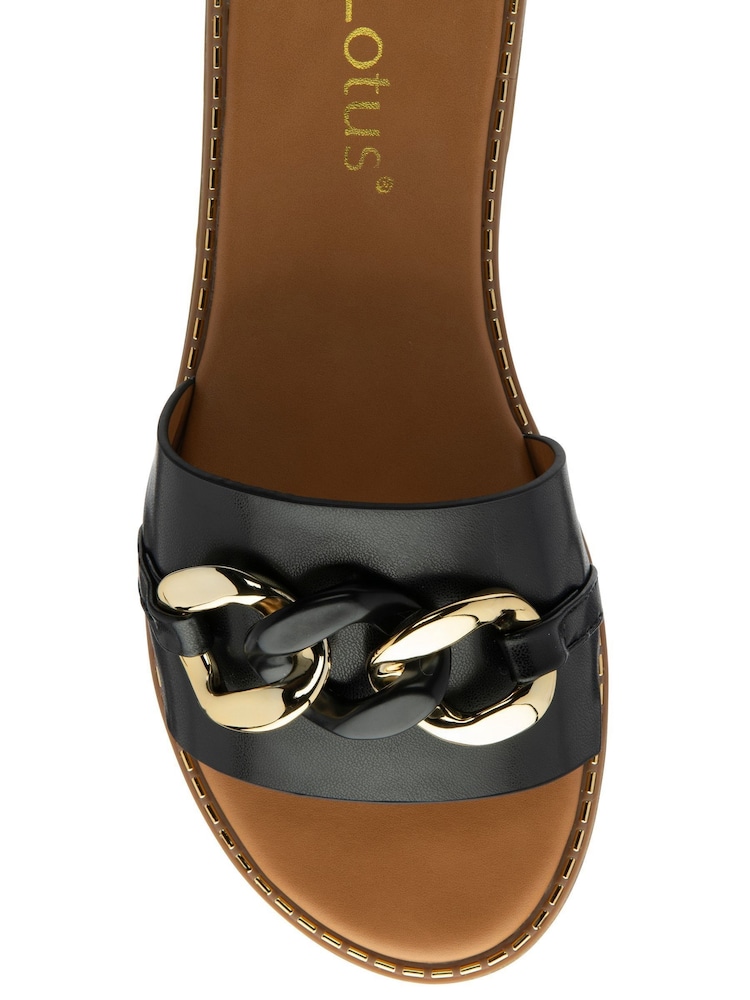 Lotus Black Low Heel Mules Sandals - Image 4 of 4 Lotus Black Low Heel Mules Sandals - Image 4 of 4