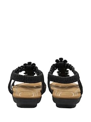 Lotus Black Flat Casual Sandals - Image 3 of 4