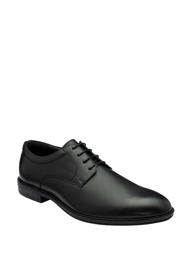 Lotus Black Plain Front Lace-Up Shoes - Image 1 of 4