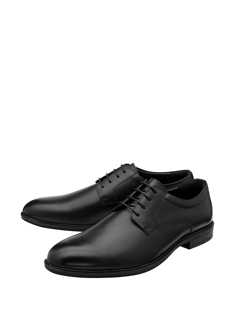 Lotus Black Plain Front Lace-Up Shoes - Image 2 of 4