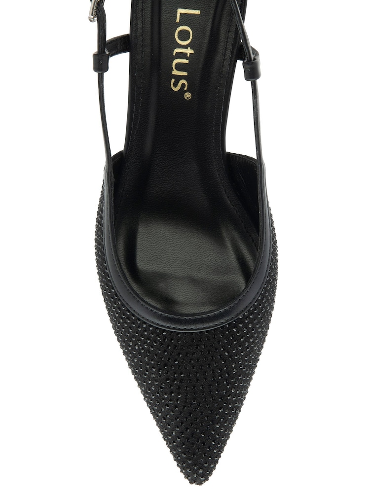Lotus Black Slingback Occasion Shoes - Image 4 of 4 Lotus Black Slingback Occasion Shoes - Image 4 of 4
