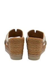 Lotus White High Wedge Mule Sandals - Image 3 of 4