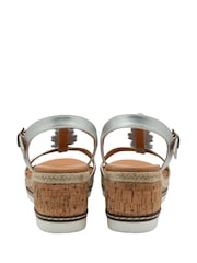 Lotus Silver Wedge Casual Sandals - Image 3 of 4
