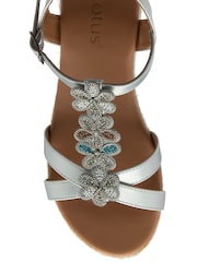 Lotus Silver Wedge Casual Sandals - Image 4 of 4