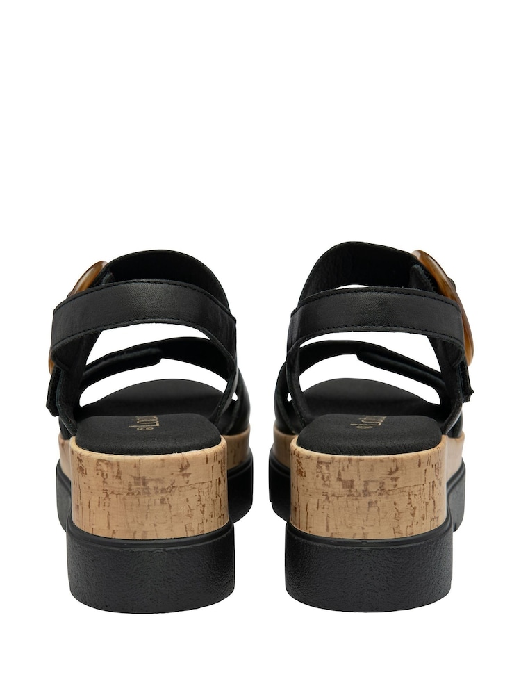 Lotus Black Wedges Platform Sandals - Image 3 of 4