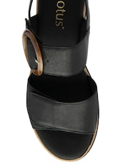 Lotus Black Wedges Platform Sandals - Image 4 of 4