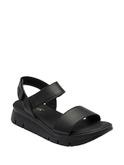 Lotus Black Casual Wedge Sandals - Image 1 of 4