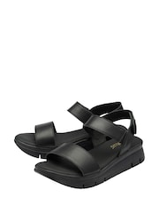 Lotus Black Casual Wedge Sandals - Image 2 of 4