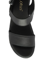 Lotus Black Casual Wedge Sandals - Image 4 of 4
