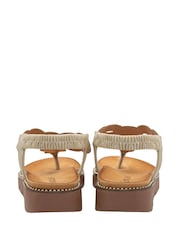 Lotus Natural Toe Thong Wedge Sandals - Image 3 of 4
