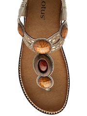 Lotus Natural Toe Thong Wedge Sandals - Image 4 of 4