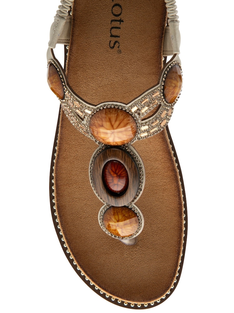 Lotus Natural Toe Thong Wedge Sandals - Image 4 of 4