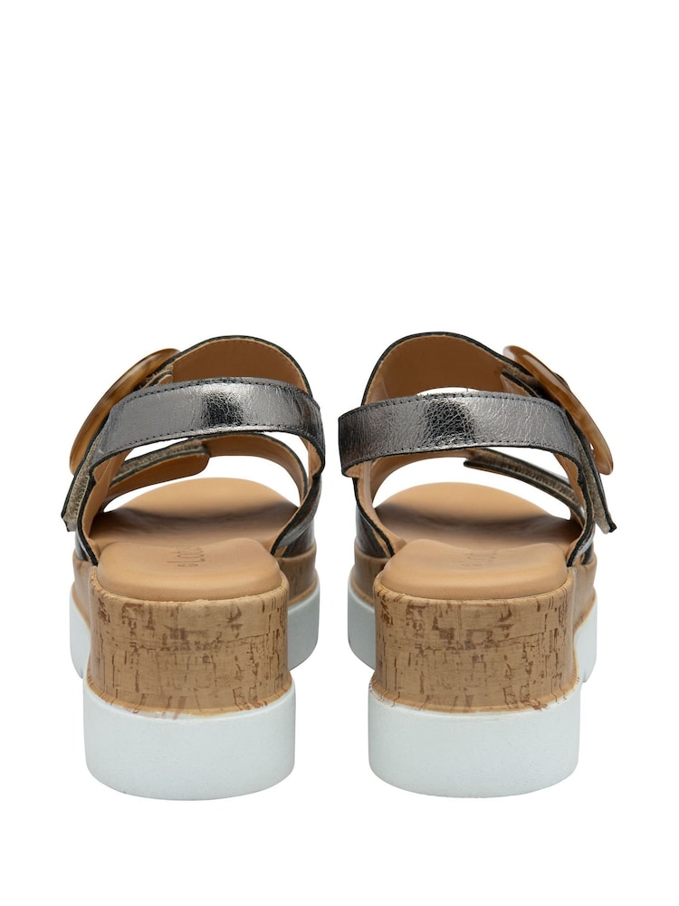 Lotus Metallic Wedges Platform Sandals - Image 3 of 4