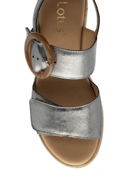 Lotus Metallic Wedges Platform Sandals - Image 4 of 4