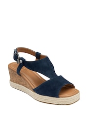 Lotus Blue Wedge Espadrille Sandals - Image 1 of 4