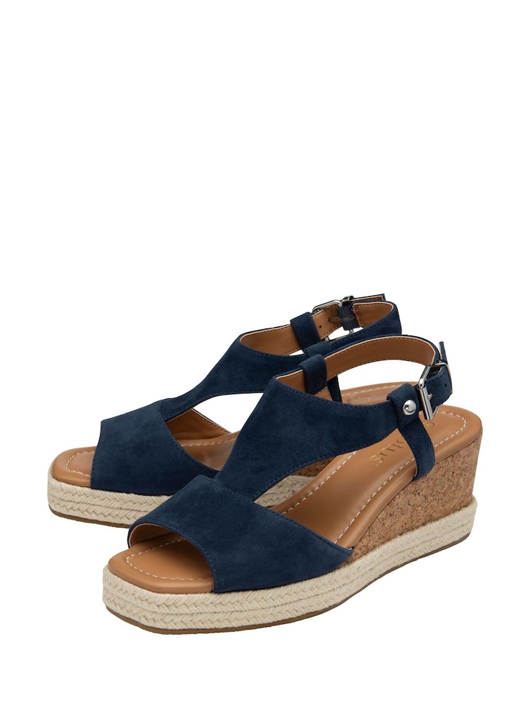 Lotus Blue Wedge Espadrille Sandals - Image 2 of 4