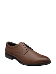 Lotus Brown Plain Front Lace-Up Shoes - Image 1 of 4