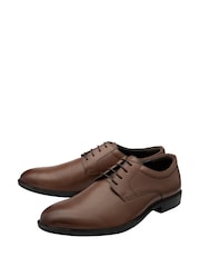 Lotus Brown Plain Front Lace-Up Shoes - Image 2 of 4