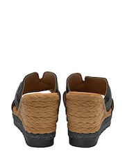 Lotus Black High Wedge Mule Sandals - Image 3 of 4