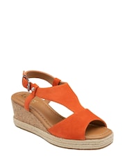 Lotus Orange Wedge Espadrille Sandals - Image 1 of 4