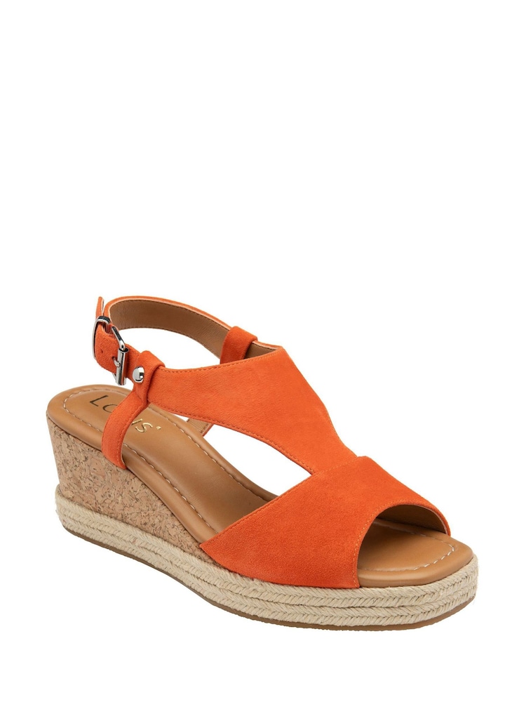 Lotus Orange Wedge Espadrille Sandals - Image 1 of 4