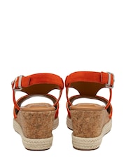 Lotus Orange Wedge Espadrille Sandals - Image 3 of 4