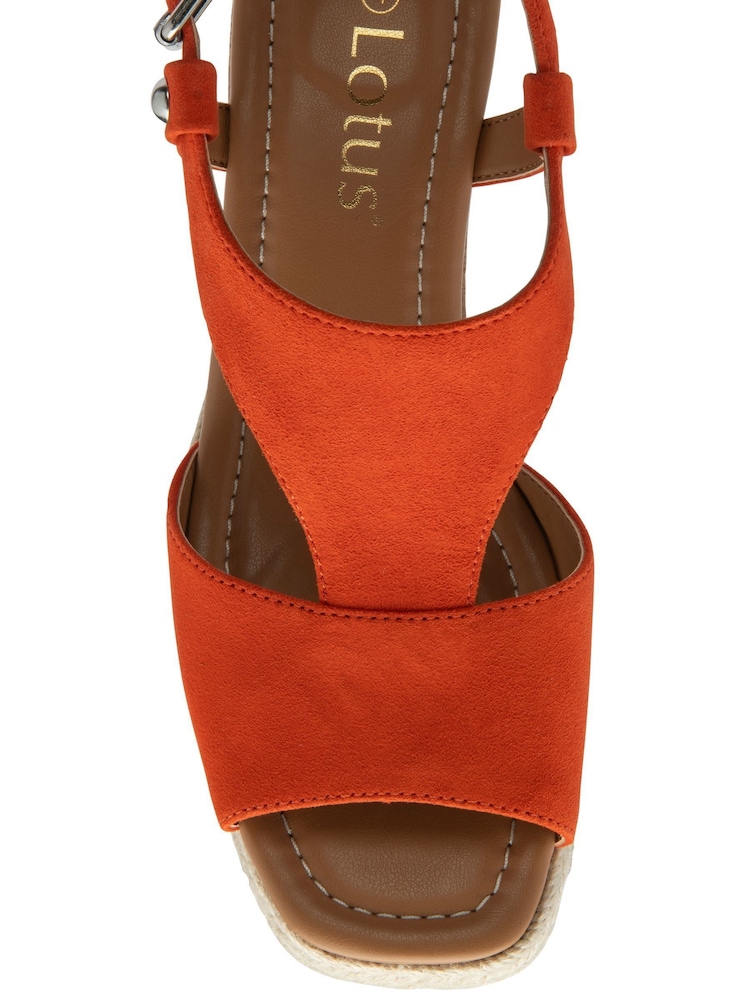 Lotus Orange Wedge Espadrille Sandals - Image 4 of 4