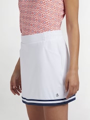 Original Penguin Golf Essential Colourblock 16” White Skirt - Image 4 of 4