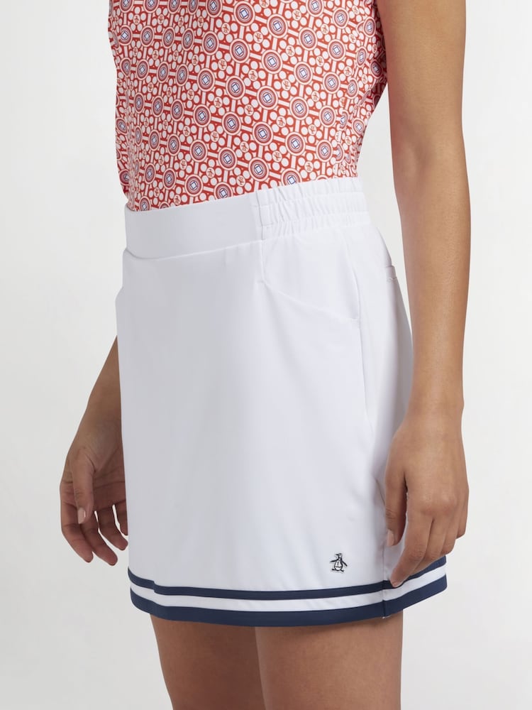 Original Penguin Golf Essential Colourblock 16” White Skirt - Image 4 of 4
