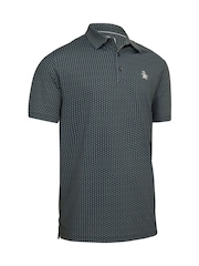 Original Penguin Golf The All-Over Pete Printed Black Polo Shirt - Image 3 of 4