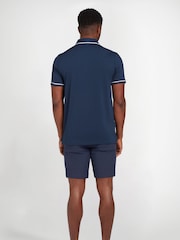 Original Penguin Golf Oversized Blue Heritage Piped Logo Polo Shirt - Image 2 of 5