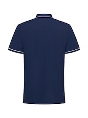 Original Penguin Golf Oversized Blue Heritage Piped Logo Polo Shirt - Image 5 of 5