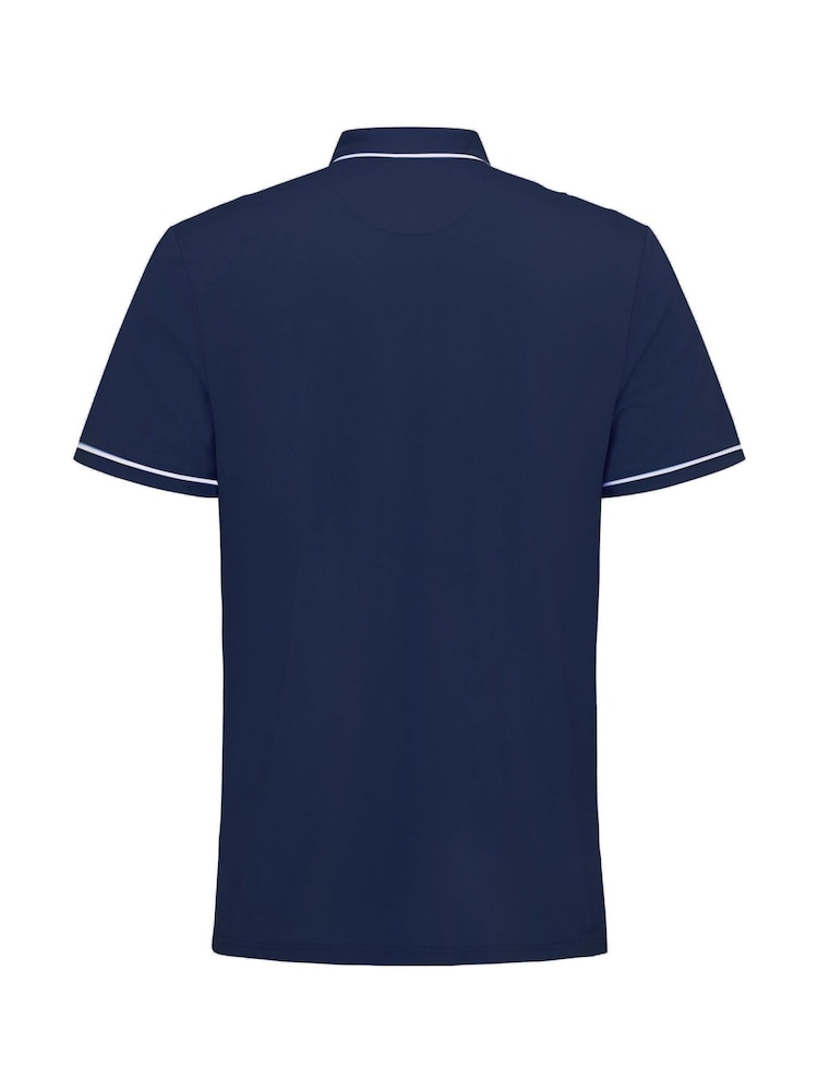 Original Penguin Golf Oversized Blue Heritage Piped Logo Polo Shirt - Image 5 of 5