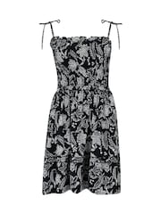 Schwarz/Weiß - Pour Moi Strapless Shirred Bodice Frill Woven Beach Dress - Bild 3 von 4