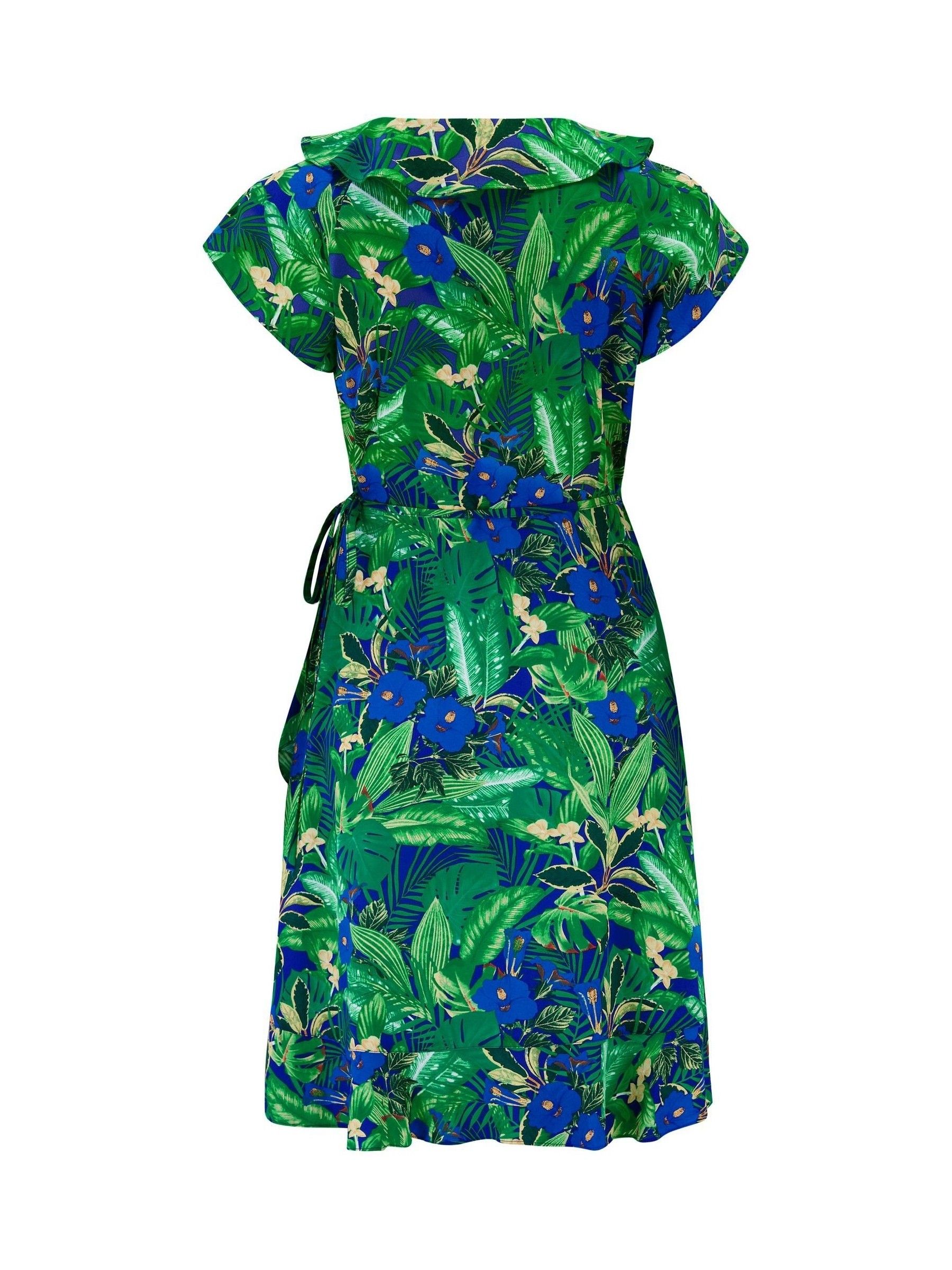 Buy Pour Moi Navy Fern Frill Wrap Woven Beach Dress from the Next UK ...