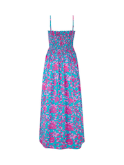 Pour Moi Dark Blue Strapless Shirred Bodice Woven Maxi Beach Dress - Image 4 of 4