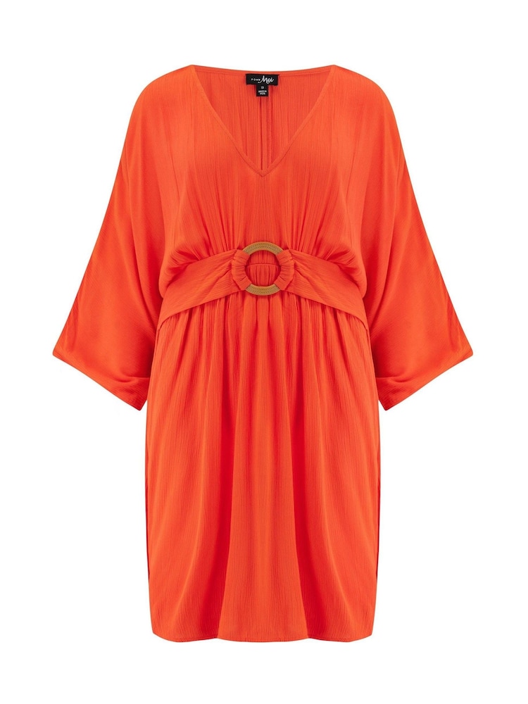 Pour Moi Orange Crinkle O Ring Woven Beach Cover-Up - Image 3 of 4