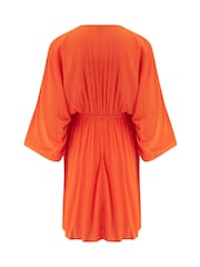 Pour Moi Orange Crinkle O Ring Woven Beach Cover-Up - Image 4 of 4
