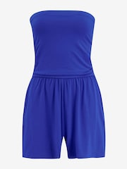 Pour Moi Blue Strapless Jersey Beach Playsuit with Viscose - Image 3 of 4