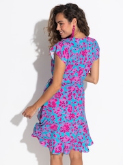 Pour Moi Blue Frill Wrap Woven Beach Dress - Image 2 of 4