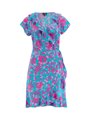 Pour Moi Blue Frill Wrap Woven Beach Dress - Image 3 of 4