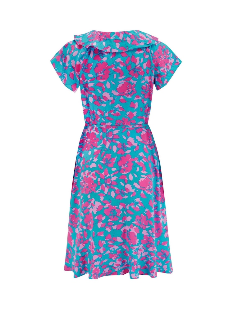 Pour Moi Blue Frill Wrap Woven Beach Dress - Image 4 of 4