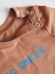 Brown/Navy Baby Shacket Top and Trousers 3 Piece Set (0mths-2yrs) - Image 17 of 18