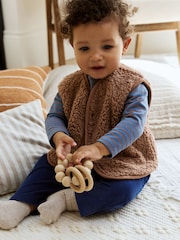 Navy Animal Borg Baby Gilet Top and Leggings Set (0mths-2yrs) - Image 4 of 6
