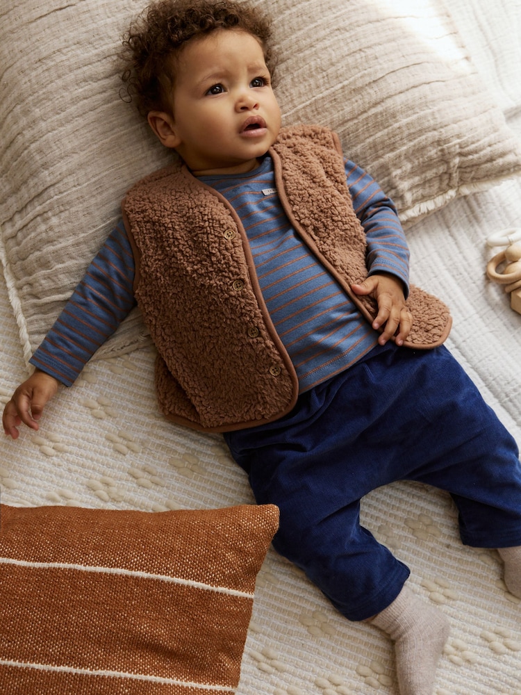Navy Animal Borg Baby Gilet Top and Leggings Set (0mths-2yrs) - Image 6 of 6 Navy Animal Borg Baby Gilet Top and Leggings Set (0mths-2yrs) - Image 6 of 6