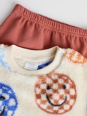 Blue Checkerboard Faces Baby Fleece Top and Joggers Set (0mths-2yrs) - Image 8 of 12