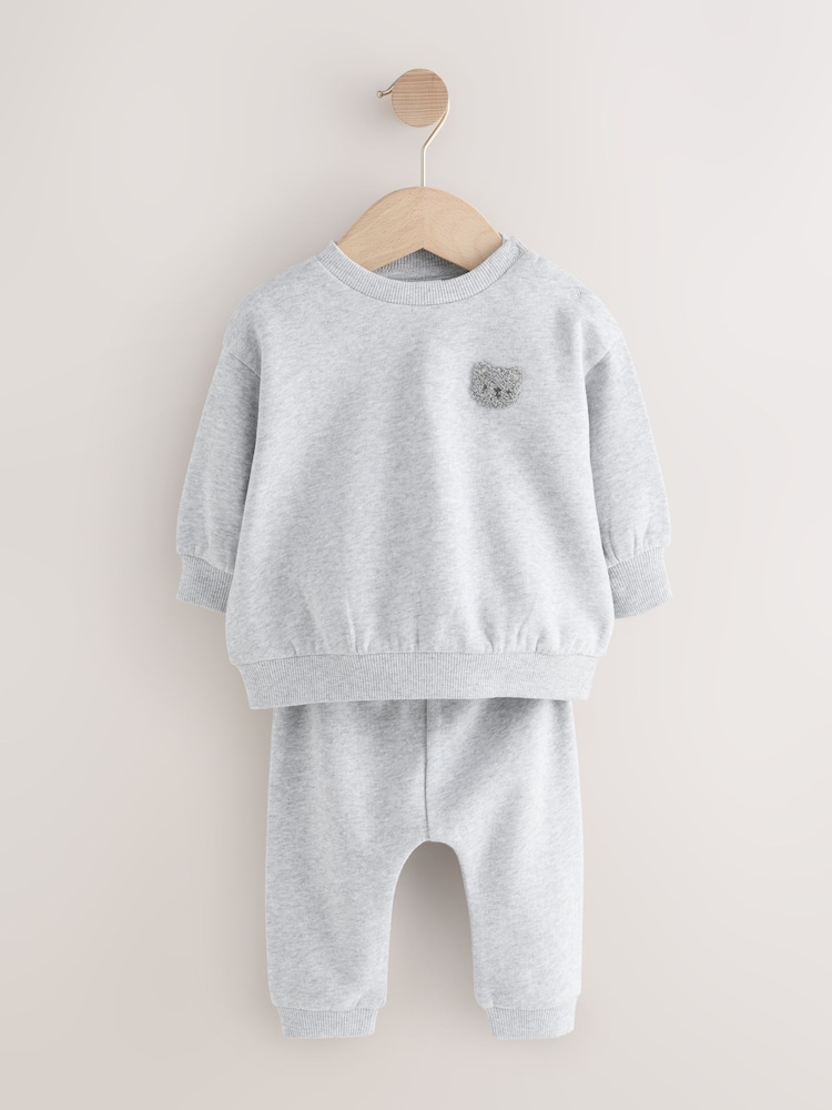 Grey Bear Baby Sweatshirt and Joggers Set (0mths-2yrs) - Image 1 of 5 Grey Bear Baby Sweatshirt and Joggers Set (0mths-2yrs) - Image 1 of 5