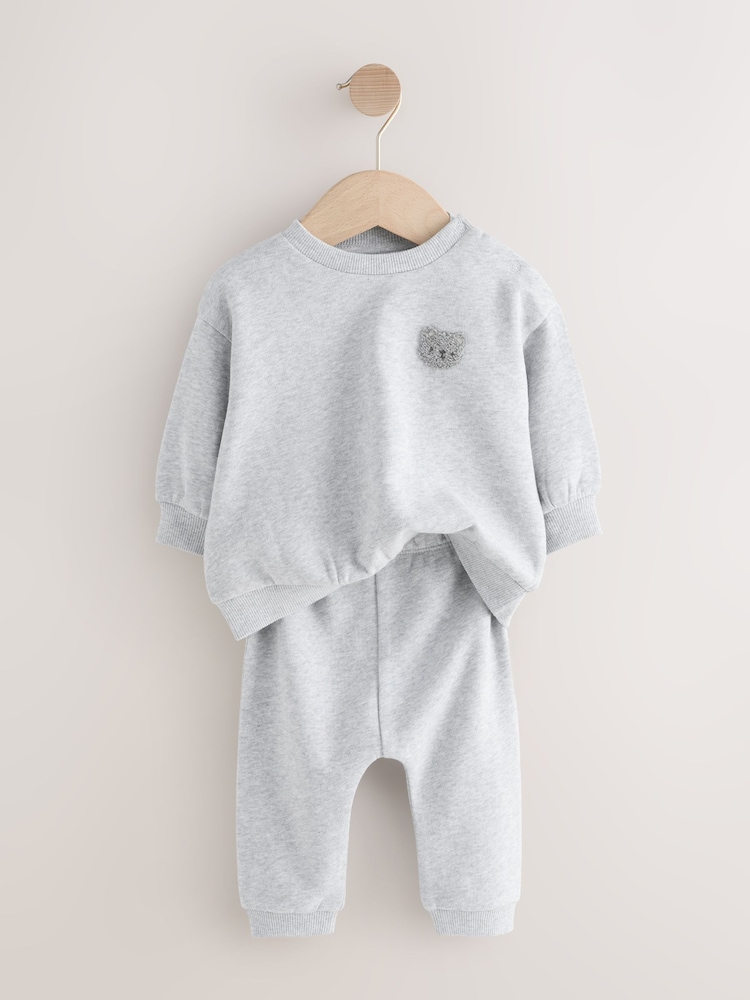 Grey Bear Baby Sweatshirt and Joggers Set (0mths-2yrs) - Image 2 of 5 Grey Bear Baby Sweatshirt and Joggers Set (0mths-2yrs) - Image 2 of 5
