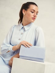 Hobbs Blue Renata Clutch Bag - Image 1 of 4
