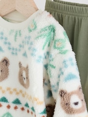Green Bear Fairisle Baby Fleece Top and Joggers Set (0mths-2yrs) - Image 11 of 19